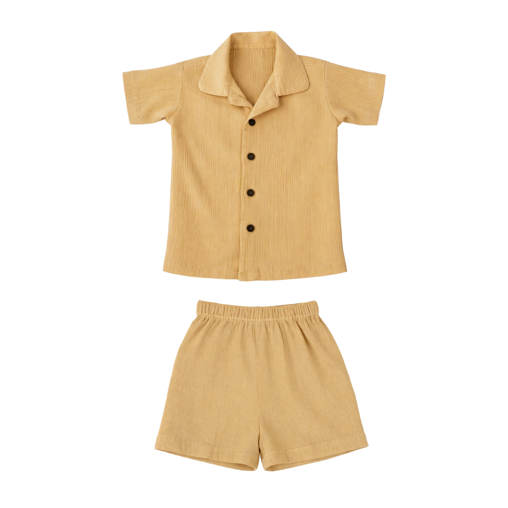 Lil Latte – Beige Solid Cotton Night Suit | 12–18 Months