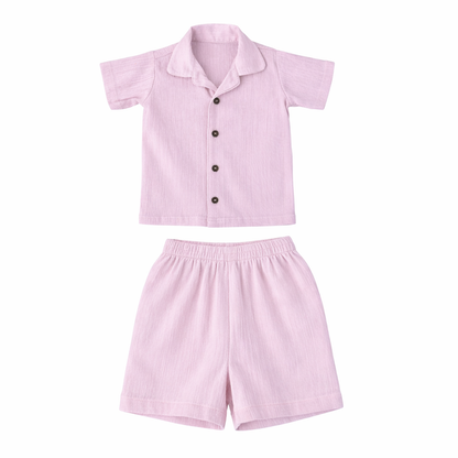 Lavender Dreams – Lavender Solid Cotton Night Suit | 12–18 Months