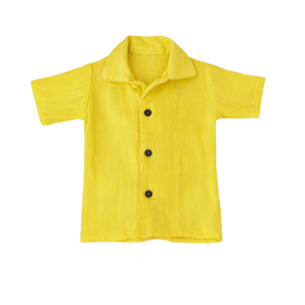 Sunny Days – Yellow Solid Cotton Night Suit | 6–12 Months