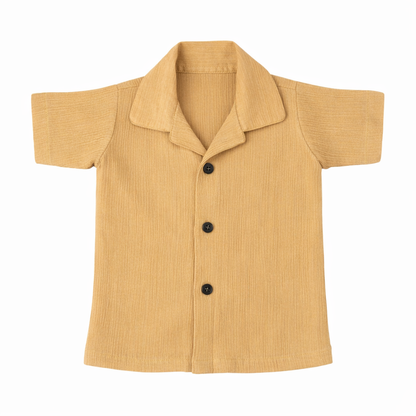 Lil Latte – Beige Solid Cotton Night Suit | 6–12 Months
