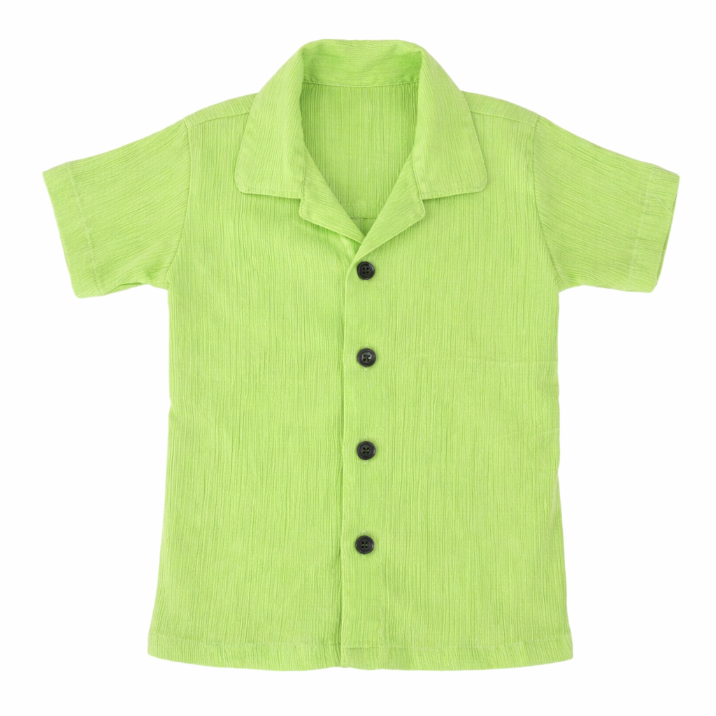Lil Sprout – Green Solid Cotton Night Suit | 12–18 Months