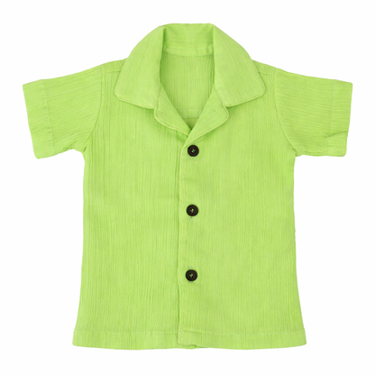 Lil Sprout – Green Solid Cotton Night Suit | 6–12 Months
