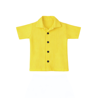Sunny Days – Yellow Solid Cotton Night Suit | 12–18 Months