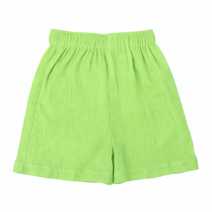 Lil Sprout – Green Solid Cotton Night Suit | 6–12 Months