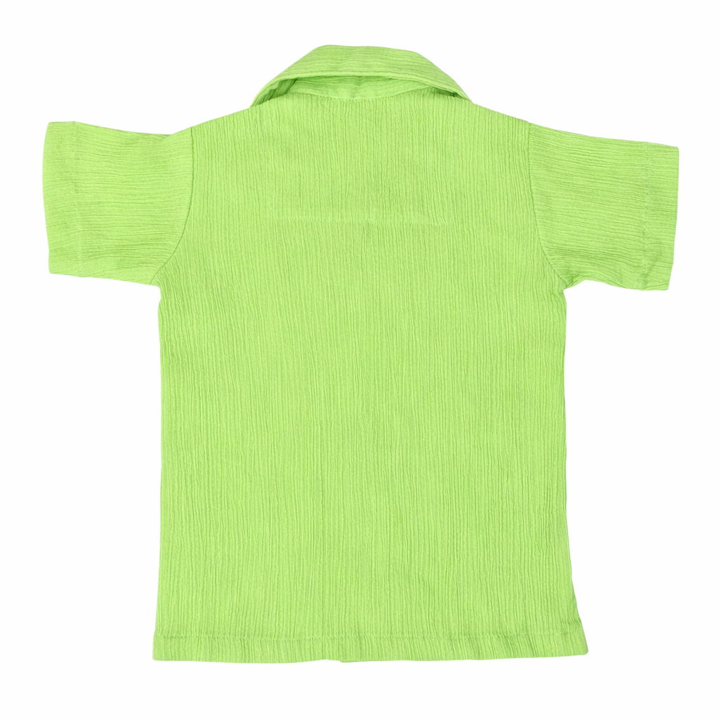 Lil Sprout – Green Solid Cotton Night Suit | 12–18 Months