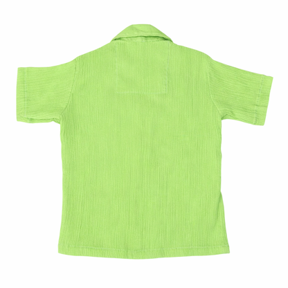 Lil Sprout – Green Solid Cotton Night Suit | 6–12 Months