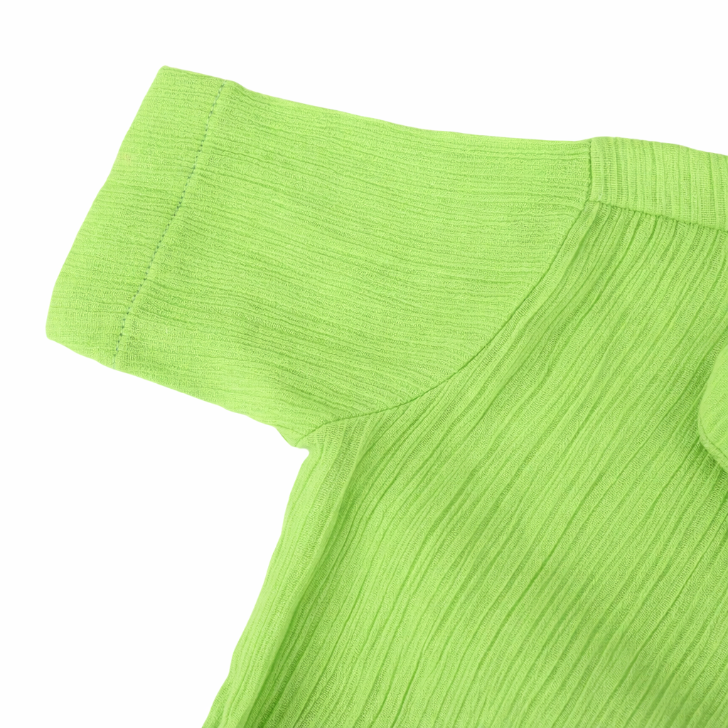Lil Sprout – Green Solid Cotton Night Suit | 6–12 Months