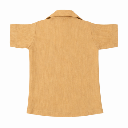 Lil Latte – Beige Solid Cotton Night Suit | 6–12 Months