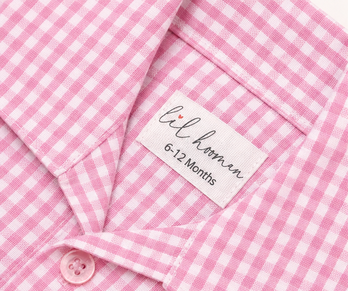 Pink Picnic – Pink Woven Gingham Cotton Night Suit | 6–12 Months