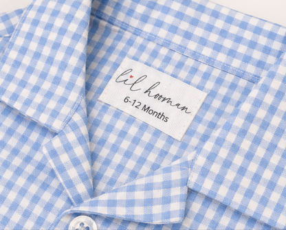 Blue-a-Boo – Blue Woven Gingham Cotton Night Suit | 6–12 Months