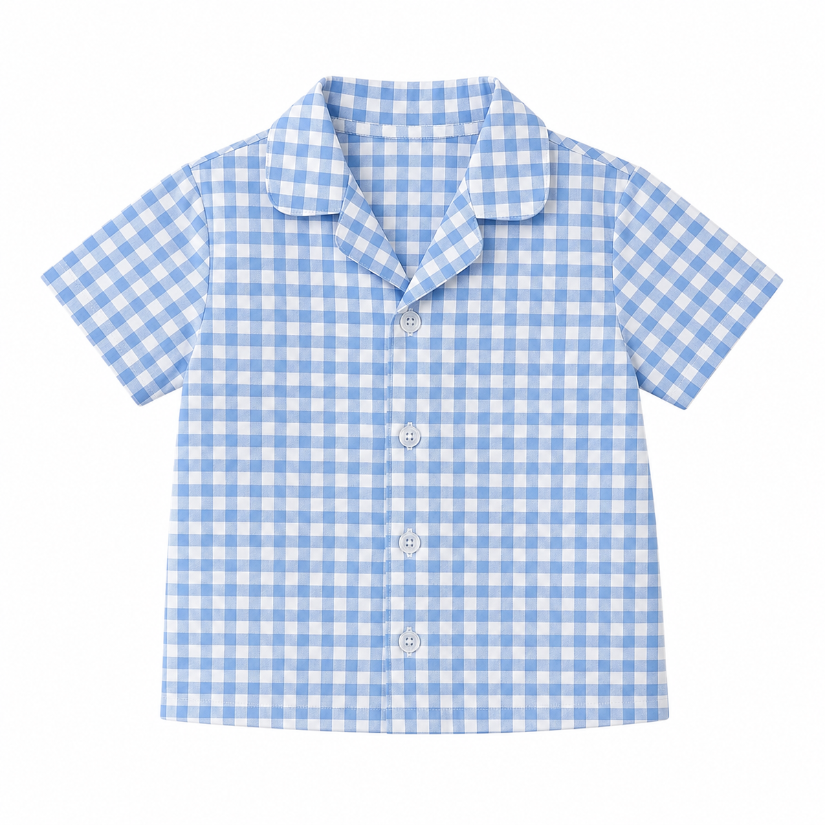 Blue-a-Boo – Blue Woven Gingham Cotton Night Suit | 12–18 Months