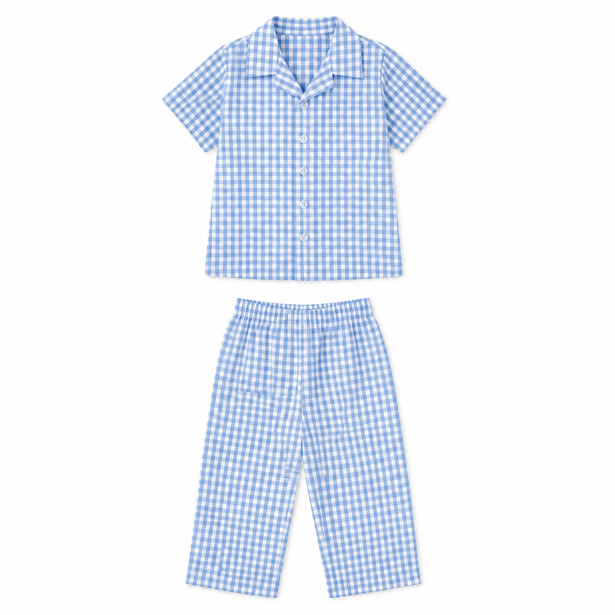 Blue-a-Boo – Blue Woven Gingham Cotton Night Suit | 2–3 Years