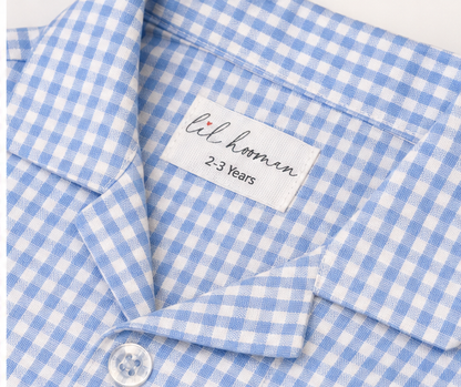 Blue-a-Boo – Blue Woven Gingham Cotton Night Suit | 2–3 Years