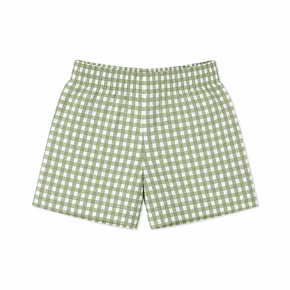 Lil Meadow – Green Woven Gingham Cotton Night Suit | 12–18 Months