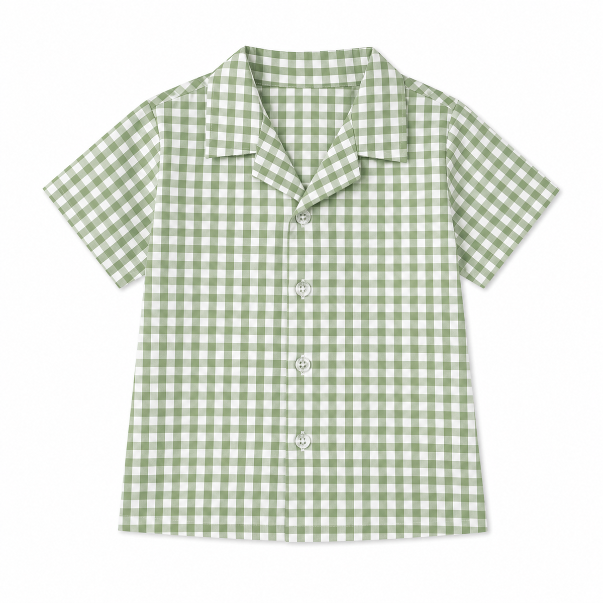 Lil Meadow – Green Woven Gingham Cotton Night Suit | 2–3 Years