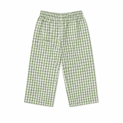 Lil Meadow – Green Woven Gingham Cotton Night Suit | 2–3 Years